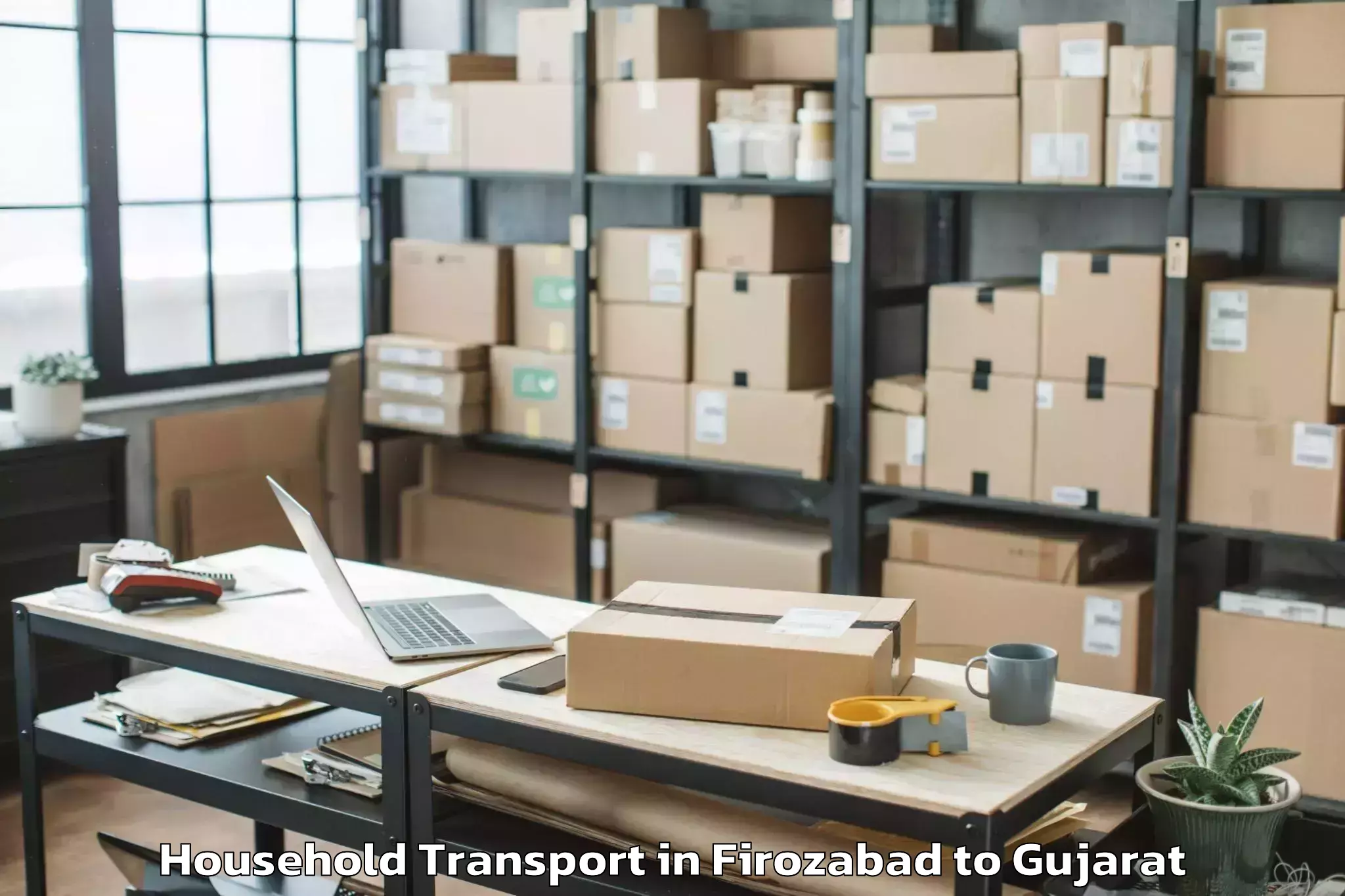 Top Firozabad to Rajpipla Household Transport Available